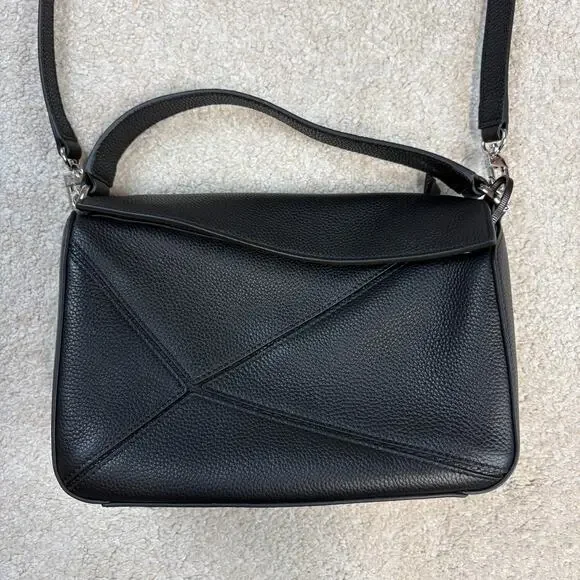 NWOT Quince Italian Leather Patchwork Crossbody Bag Black With Dustbag - Picture 2 of 7